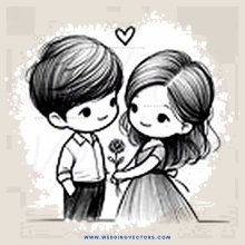 the boy and girl holding flowers