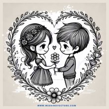 two children holding flowers and smiling