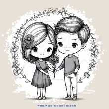 a boy and girl standing in an embrace