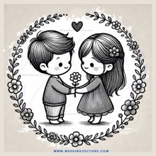 couple flower bouquet clip art picture