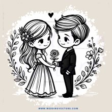 a couple holding hands and flowers