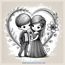 a boy and girl in an oval