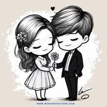 boy and girl holding flower