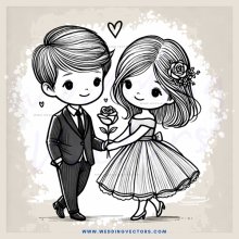 a couple holding a rose