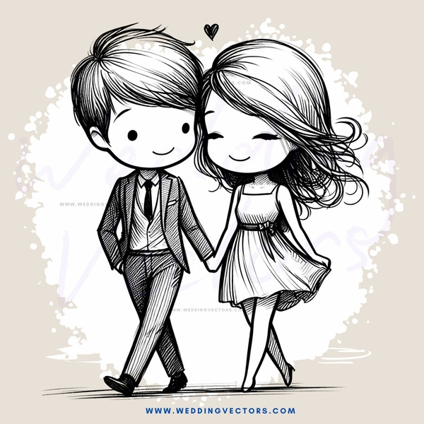 young couple holding hands