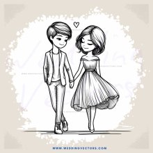 a boy and girl in wedding attire