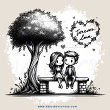 love sits under a tree