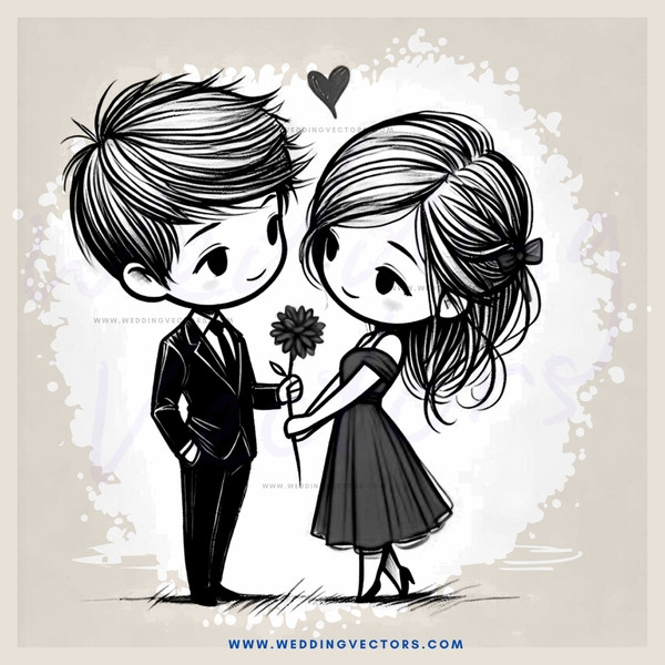 lovers' kissing portrait in black and white