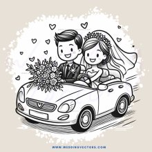 a happy couple on their wedding day