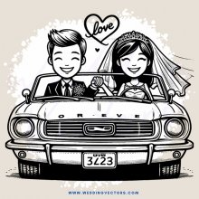 a couple drives away in their car
