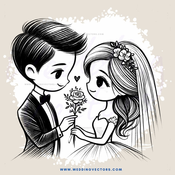 a bride and groom exchange rose leaves