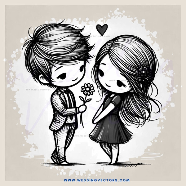 two people shaking hands and holding flower