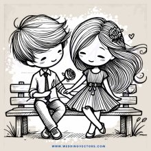 boy and girl on bench