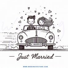 just married caricature
