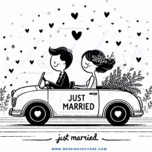 just married caricature