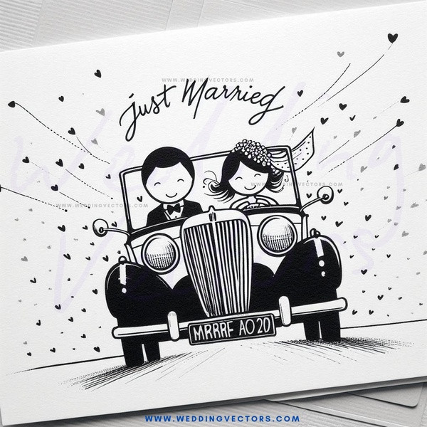 just married invitation card