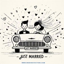 just married caricature gift card