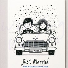 just married caricature