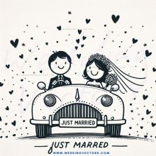just married cartoon