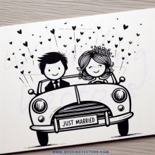 just married cartoon
